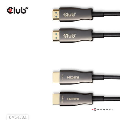 Club 3d hdmi hybride aoc kabel 8k60hz 4k120hz 30m (zwart)