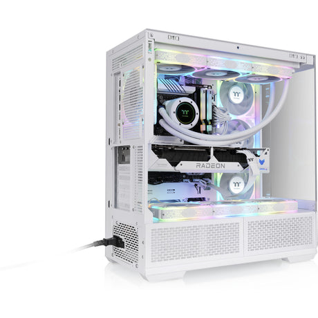Thermaltake view 370 tg argb snow midi tower behuizing (wit | 2x usb-a | 1x usb-c | rgb | tempered glass)