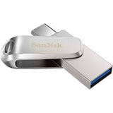 Sandisk ultra dual drive luxe 128 gb usb-stick (zilver, usb-a 3.2 gen 1, usb-c 3.2 gen 1)