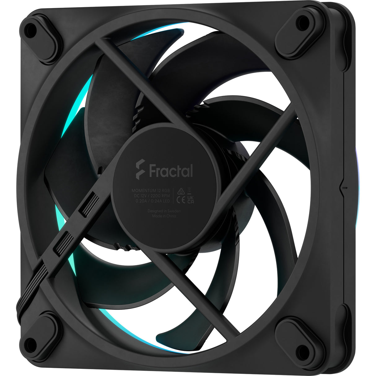Fractal design momentum 12 rgb case fans (zwart, 3 stuks, 120 x 120 x 25 mm, pwm)