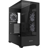 Sharkoon sk6 argb midi tower behuizing (zwart | 2x usb-a | rgb | tempered glass)
