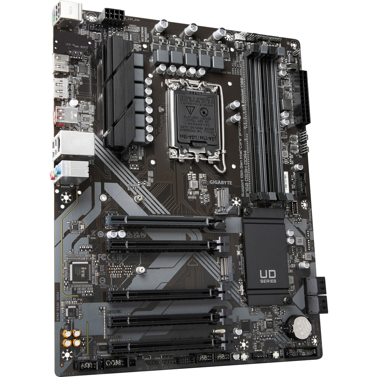 Gigabyte b760 ds3h ddr4 socket 1700 moederbord (zwart grijs, raid, gb-lan, sound, atx)
