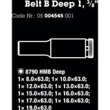 Wera belt b deep 1 doppen set, met 3 8 -aandrijving, 9‑delig dopsleutel (zwart)