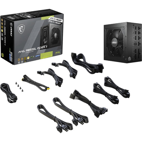 Msi mag a850gl pcie5 ii modulaire 850 watt voeding (zwart, 1x 12v-2x6, 4x pcie)