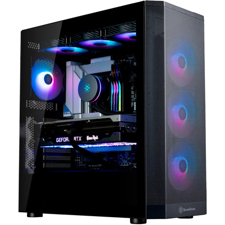 Silverstone fara 514x midi tower behuizing (zwart | 2x usb-a | 1x usb-c | rgb | tempered glass)