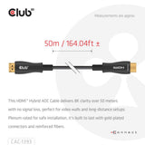 Club 3d hdmi hybride aoc kabel (zwart, 50 meter)