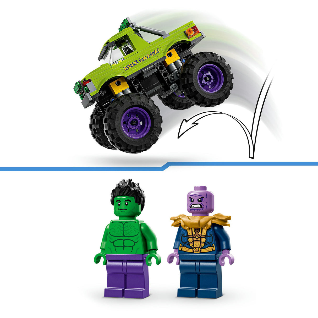 Lego marvel de hulk truck vs. thanos - superhelden speelgoed - 76312