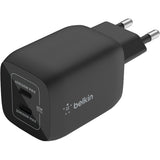 Belkin boostcharge pro 2-poorts usb-c gan-wandlader met pps (65 w) (zwart)