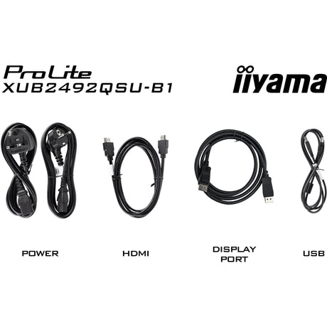 Iiyama prolite xub2492qsu-b1 23.8 monitor (zwart (mat), hdmi, displayport, 3x usb-a, usb-c)