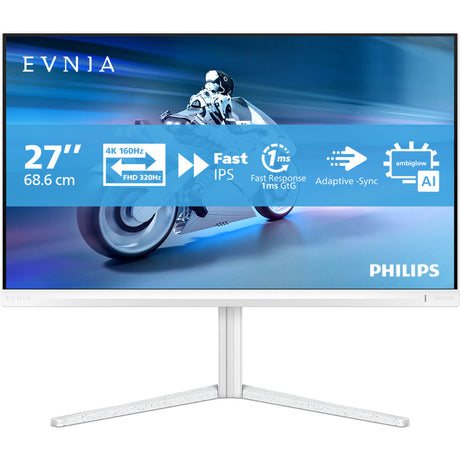 Philips evnia 27m2n5901a 27 4k ultra hd gaming monitor (wit, 1x displayport, 2x hdmi, 1x usb-c, 2x usb-a, 160 hz 320 hz)