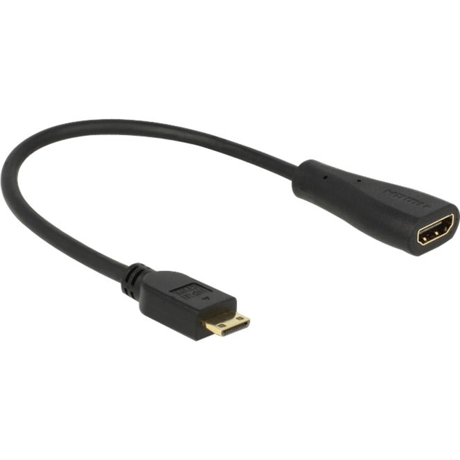 Delock mini-hdmi-c naar hdmi-a adapter (zwart, 0,23 meter)