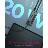 Icy box 7-port usb-c 3.2 gen 2 usb-hub (blauwgrijs)