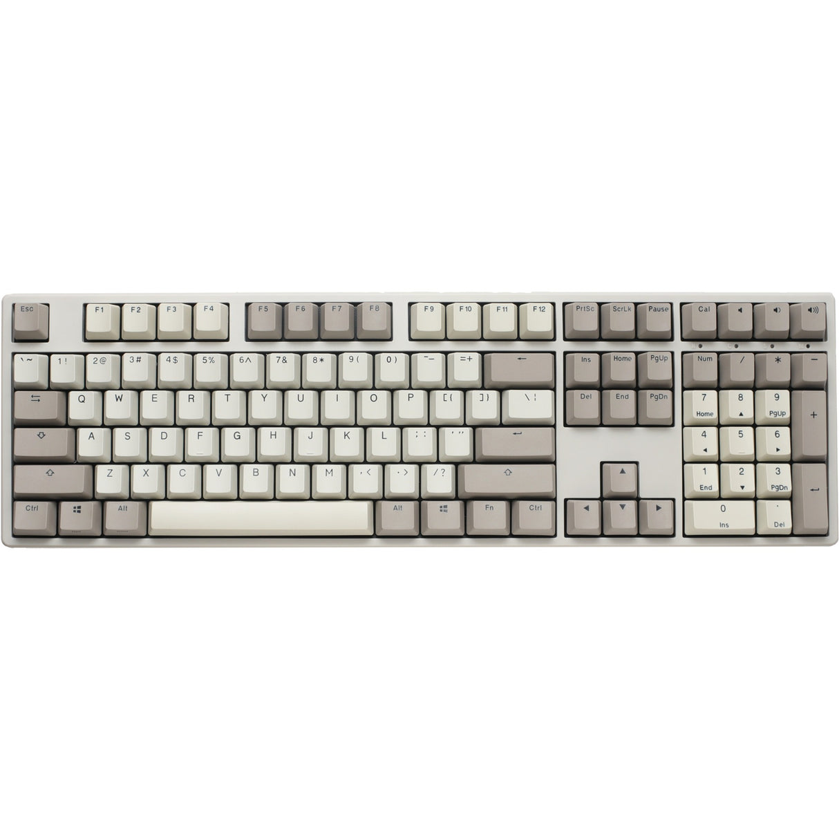 Ducky origin vintage, toetsenbord (grijs, us lay-out, cherry mx blue, hot swap, pbt double-shot keycaps)