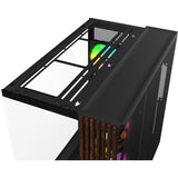 Thermaltake view 380 xl ws argb midi tower behuizing (zwart houtkleur | 2x usb-a | 1x usb-c | rgb | tempered glass)