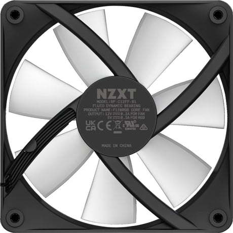 Nzxt f120 rgb core case fan (zwart, 120 x 120 x 26 mm, pwm, zonder controller)