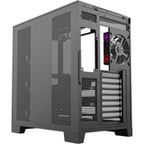 Xyz pc gear tesseract a-rgb midi tower behuizing (zwart | 2x usb-a | 1x usb-c | rgb | tempered glass)
