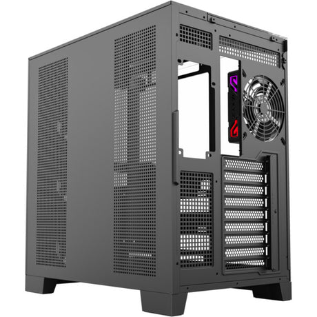 Xyz pc gear tesseract a-rgb midi tower behuizing (zwart | 2x usb-a | 1x usb-c | rgb | tempered glass)