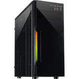 Inter-tech b-42 rgb midi tower behuizing (zwart | 3x usb-a | rgb | window)