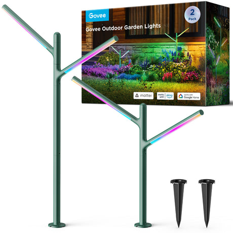 Govee outdoor garden lights slimme tuinverlichting matter rgbww 2 stuks