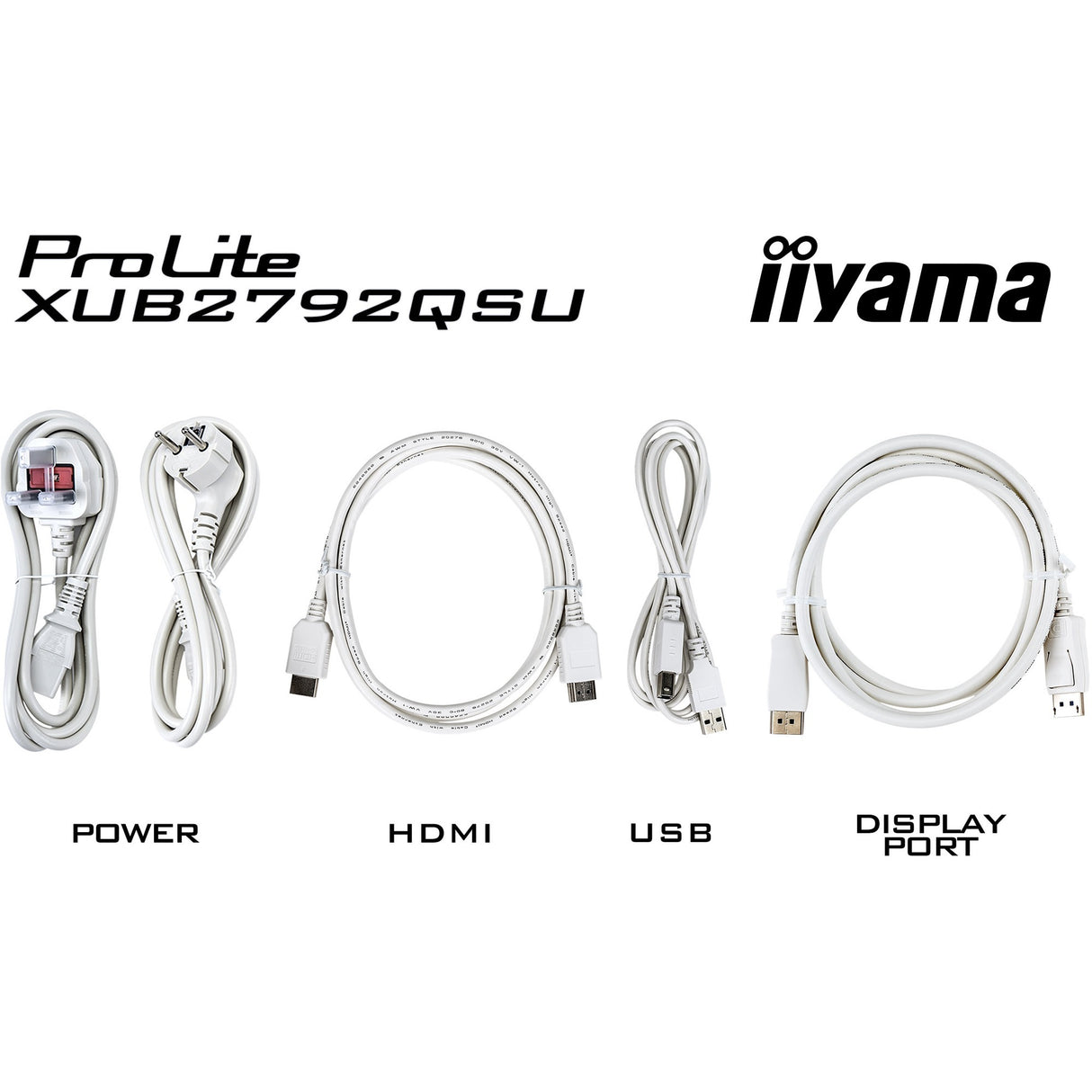Iiyama prolite xub2792qsu-w6 27 monitor (wit, hdmi, displayport, 4x usb-a, usb-b)
