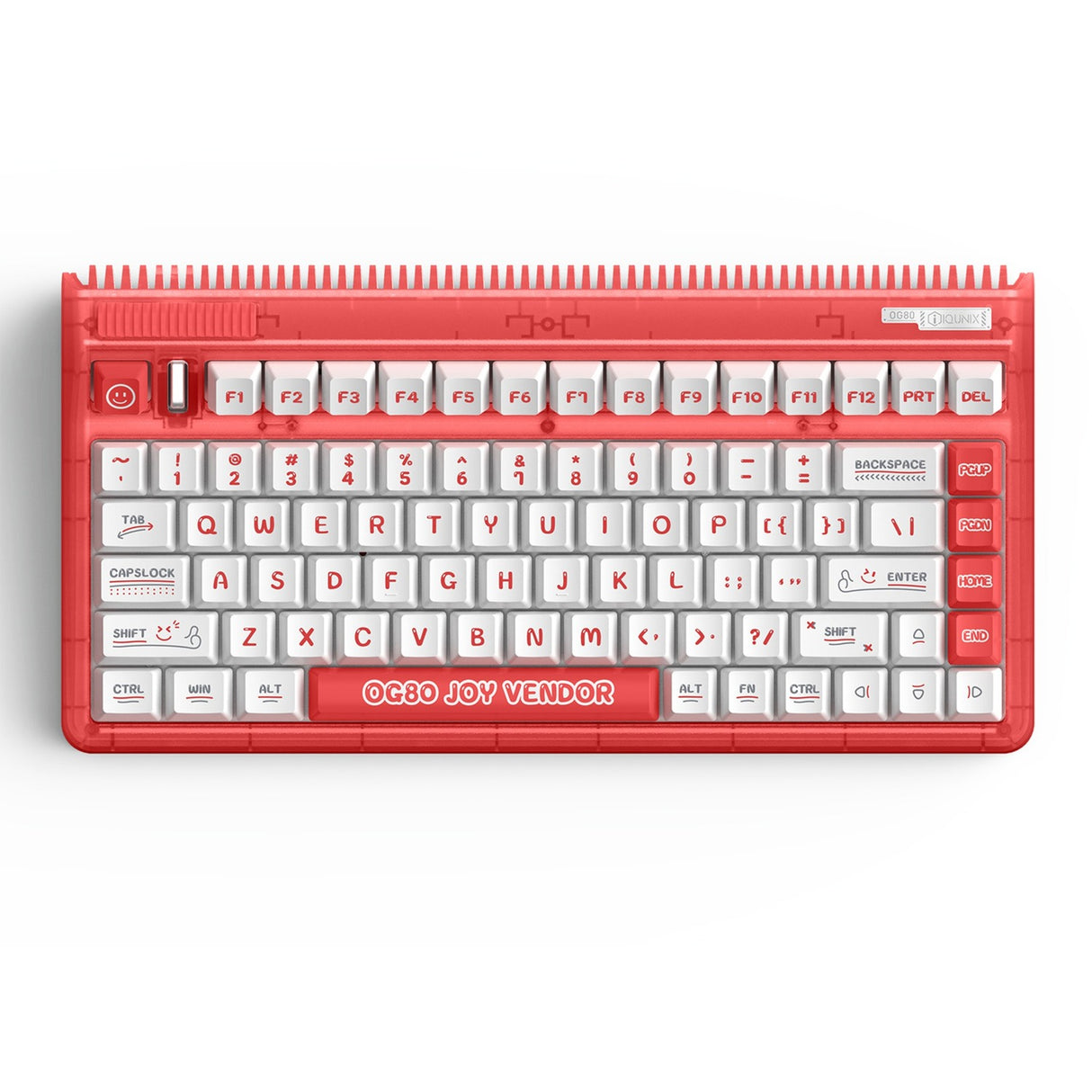 Iqunix og80 joy vendor wireless mechanical keyboard (rood, us lay-out (qwerty), cherry mx silent red, 80% (tkl), rgb leds, hot-swappable, pbt, 2.4ghz | bluetooth 5.1 | usb-c)