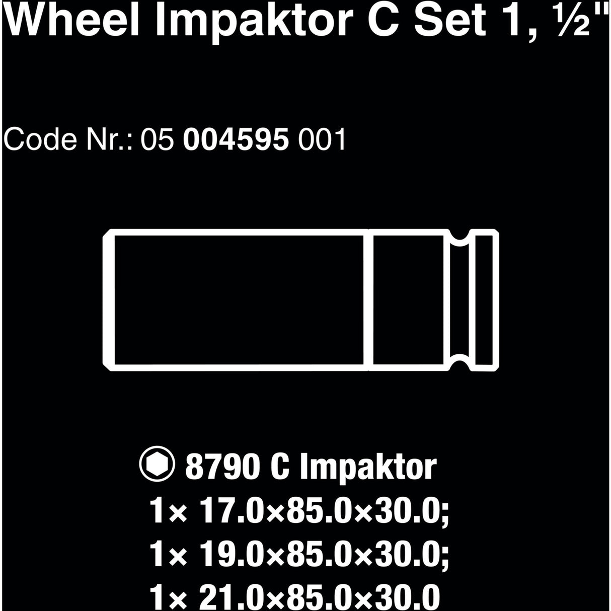 Wera wheel impactor c set 1 dopsleutel (3-delig, met velgbescherming)