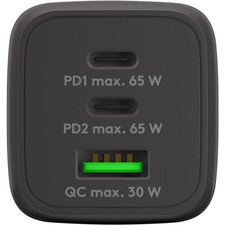 Goobay usb-c snellader nano (65 w) en usb-c textielkabel (zwart, 1 meter)