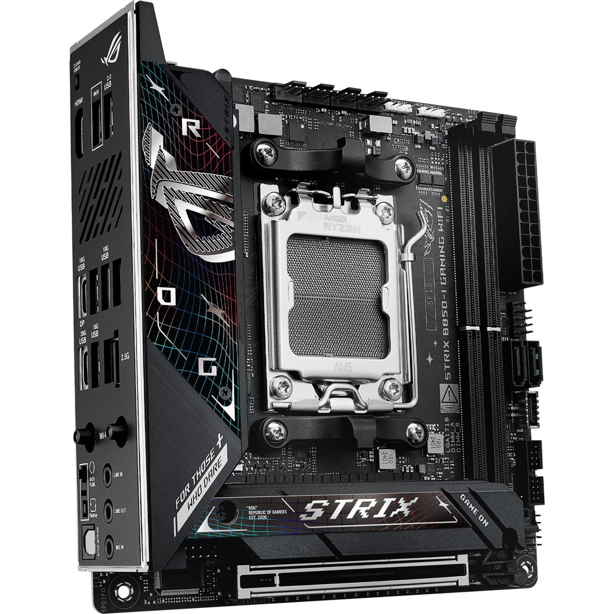 Asus rog strix b850-i gaming wifi socket am5 moederbord (2.5gb-lan, wi-fi 7, bt, sound, mini-itx)