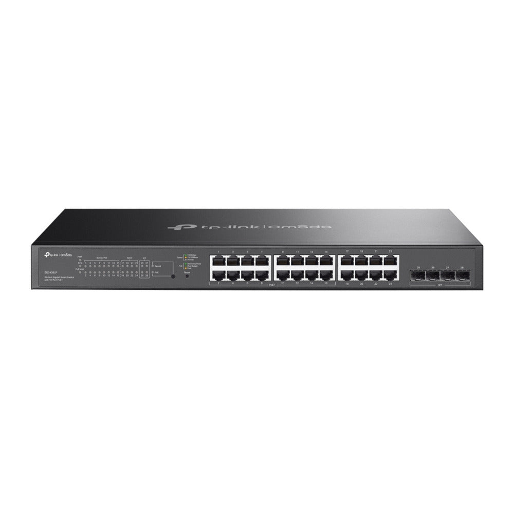 Tp-link omada sg2428lp 28-poorts gigabit smart switch (zwart, 16x poe+)