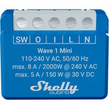 Shelly qubino wave 1 mini relais (blauw wit, 1-kanaals, z-wave)