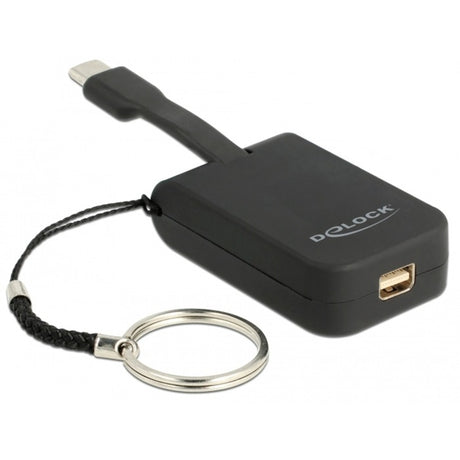 Delock usb-c > mini-displayport adapter sleutelhanger (zwart, 4k 60hz)