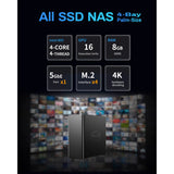 Terramaster f4 ssd nas (zwart, 1x 5gbe, hdmi, usb)