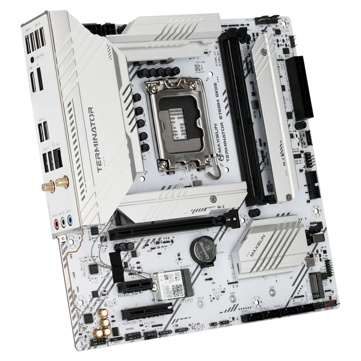 Maxsun ms-terminator b760m gkd5 ice socket 1700 moederbord (zwart, raid, 2.5 gb-lan, sound, µatx)