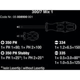 Wera 300 7 mix 1 schroevendraaierset, 7‑delig (zwart groen)