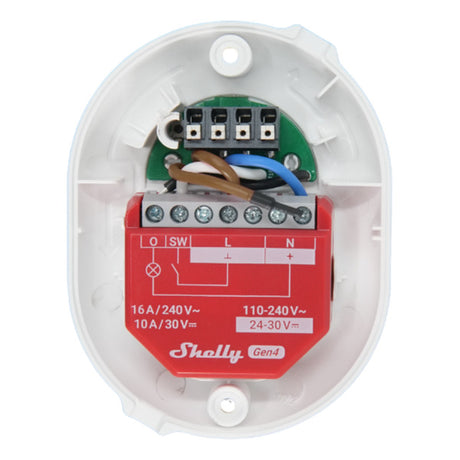 Shelly smart home add-on knop wit met wifi-connectorbediening