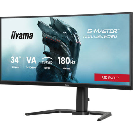 Iiyama g-master red eagle gcb3484wqsu-b1 34 curved ultrawide gaming monitor (zwart, 2x hdmi, displayport, 2x usb-a, usb-b, 2x usb-c, 180 hz)