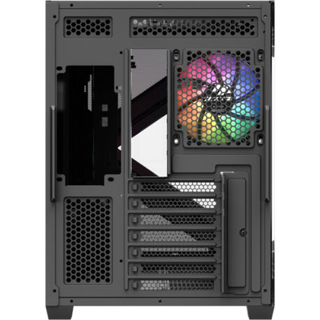 Xyz pc gear qubex midi tower behuizing (zwart | 2x usb-a | 1x usb-c | tempered glass)