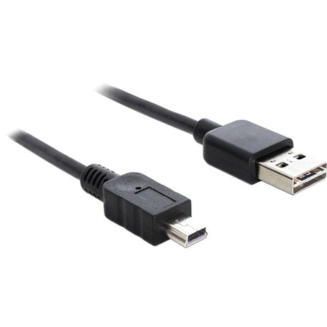 Delock easy-usb-a 2.0 male > mini usb-b 2.0 male kabel (zwart, 3 meter)