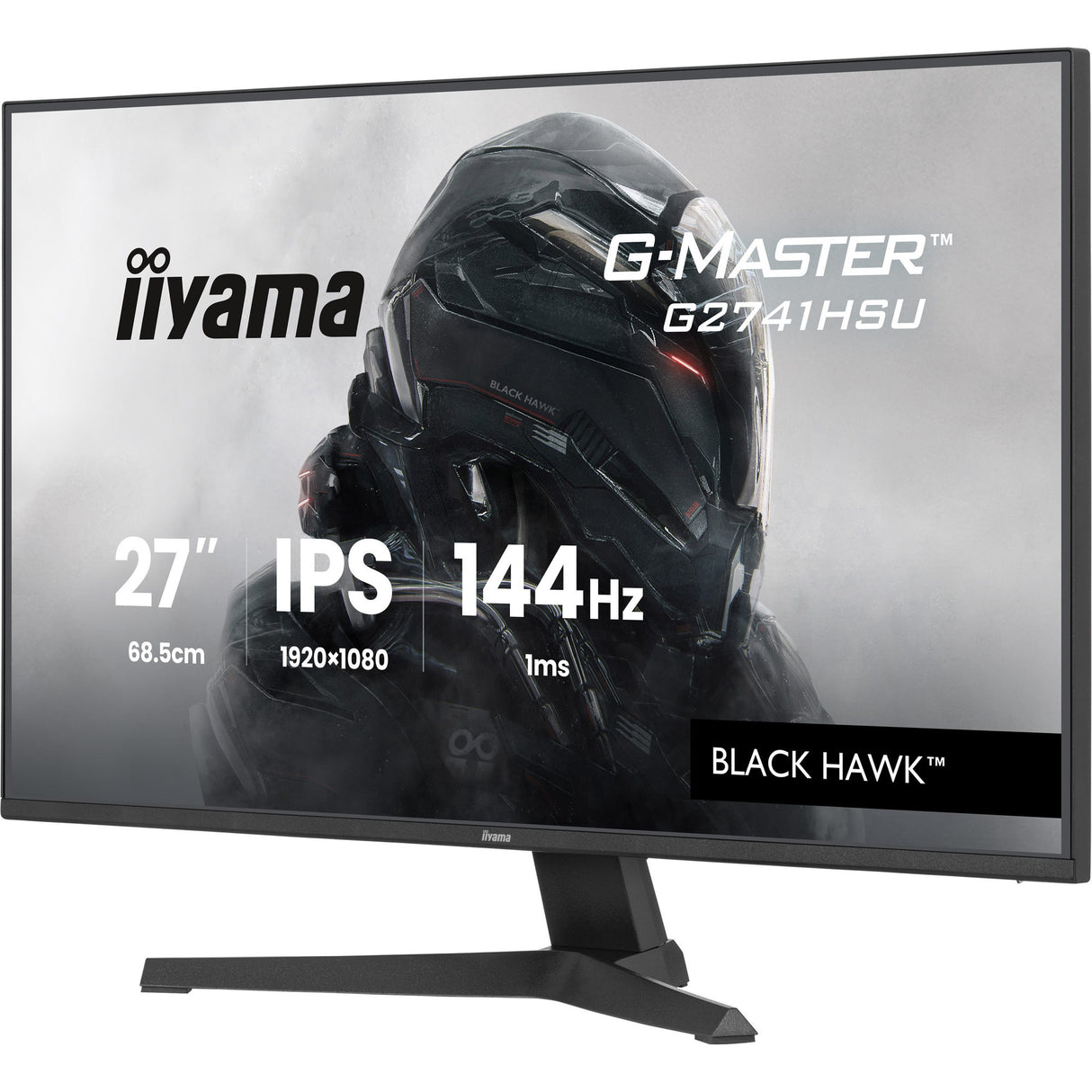 Iiyama g-master black hawk g2741hsu-b1 27 gaming monitor (zwart, hdmi, displayport, 2x usb-a, usb-b, 144 hz)