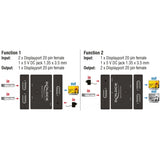 Delock displayport 2 - 1 switch bidirectional 4k 60 hz displayport switch (zwart)
