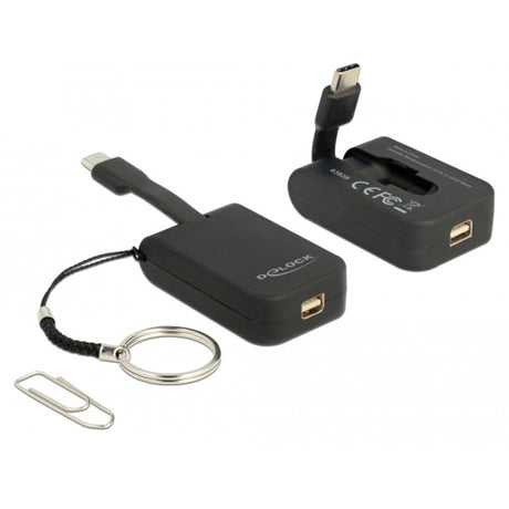 Delock usb-c > mini-displayport adapter sleutelhanger (zwart, 4k 60hz)