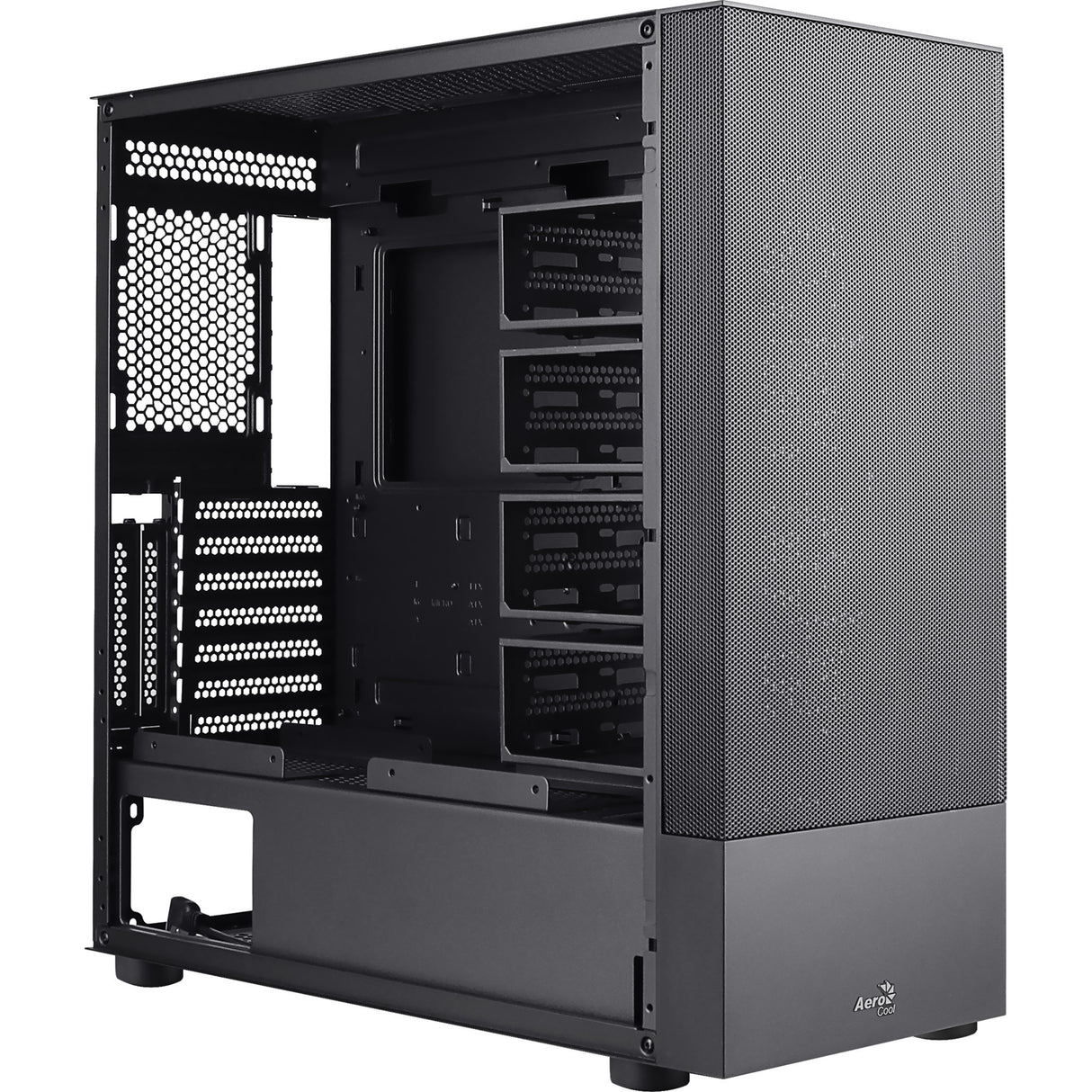 Aerocool cipher s-bk-v1 midi tower behuizing (zwart | 3x usb-a)
