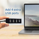 Act connectivity usb hub mini 4 port usb-hub (zwart)