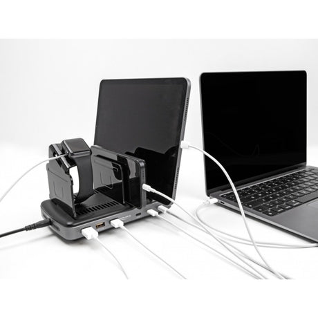 Delock 112w usb oplaadstation met 3x usb-c pd + 3x usb-a (grijs, 3x usb-c, 3x usb-a)