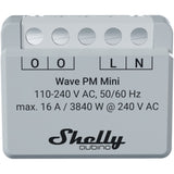 Shelly qubino wave pm mini relais (lichtgrijs wit, 1-kanaals, z-wave)