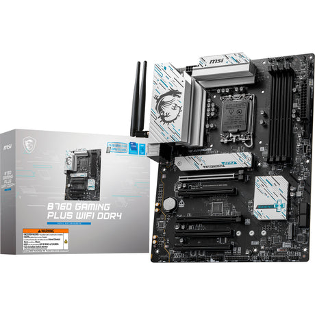 Msi b760 gaming plus wifi ddr4 socket 1700 moederbord (raid, 2.5 gb-lan, wi-fi 6e, bt, sound, atx)