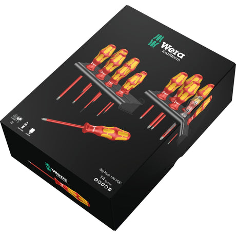Wera kraftform big pack 100 vde schroevendraaier (rood geel, 14-delig)