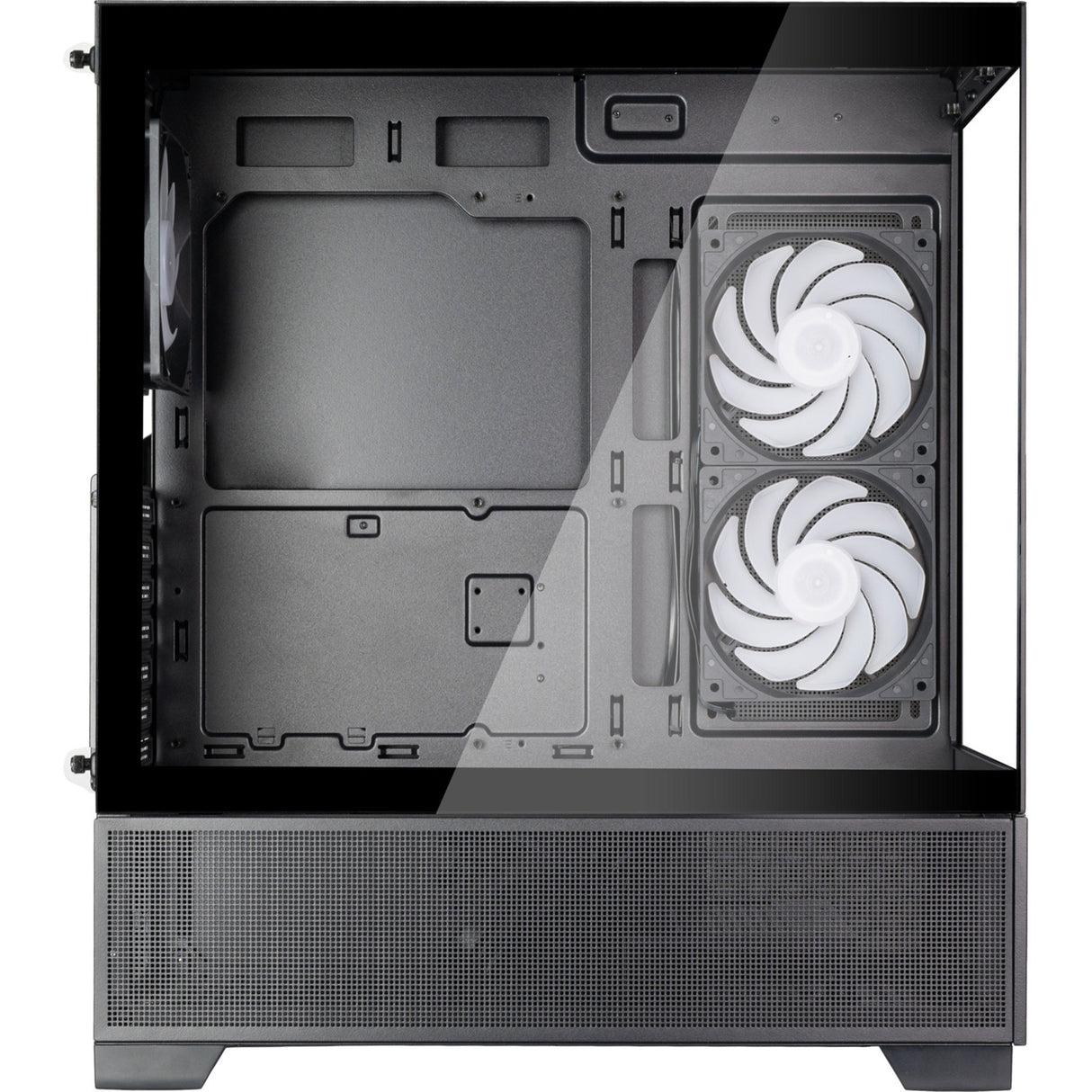 Silverstone lucid 05 mini tower behuizing (zwart | 2x usb-a | 1x usb-c | rgb | tempered glass)