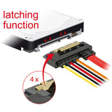 Delock sata 7-pin + 15-pin > sata 22-pin adapter (zwart rood, 0,3 meter)