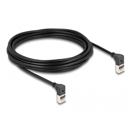 Delock rj45 network cable cat.6a s ftp slim 90° upwards upwards angled 5 m kabel (zwart)